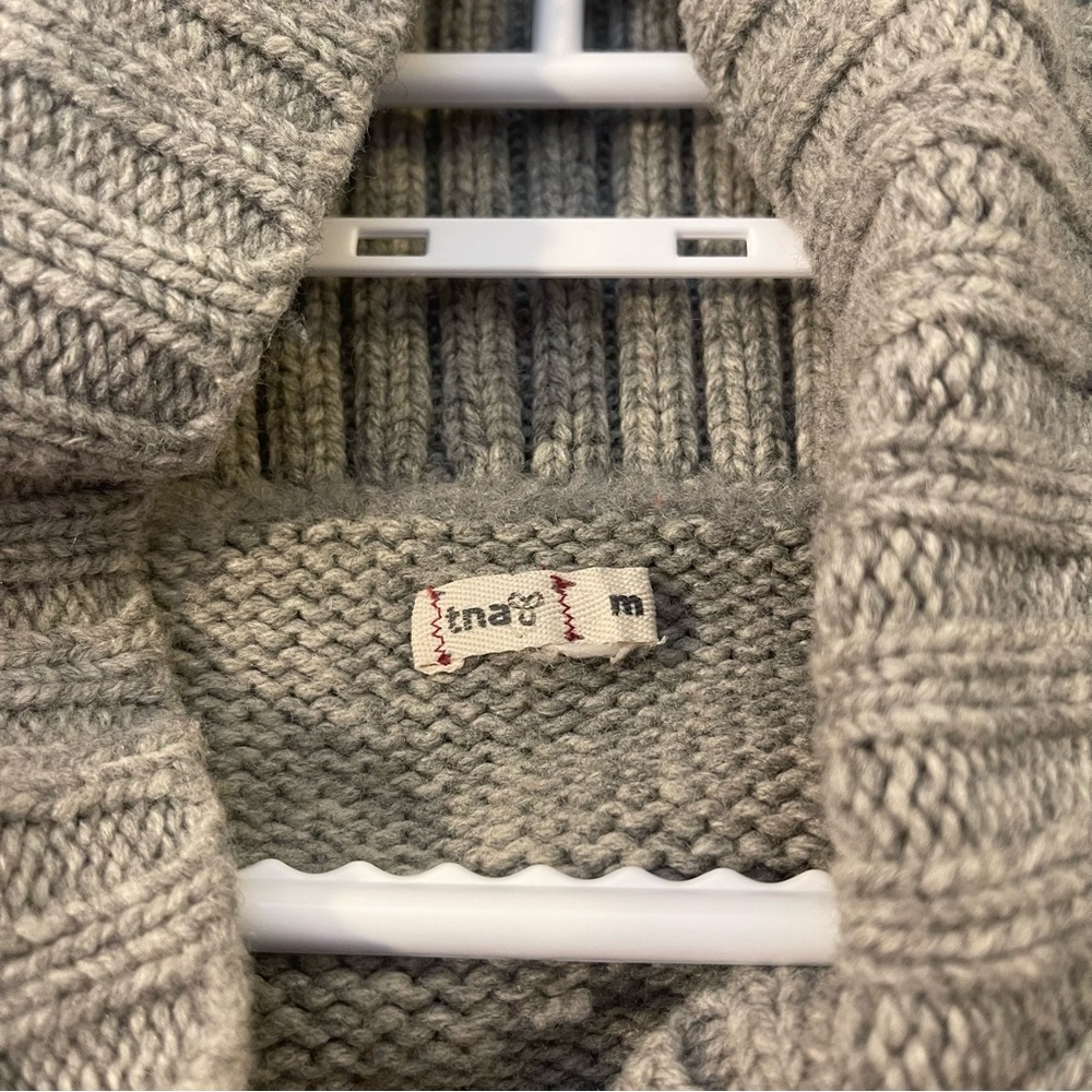 TNA Cream and Tan Crew Neck Sweater Cozy Knit - Picture 4 of 5